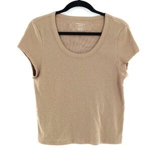 American Eagle Knit Tee Womens XL Tan Capsule Staple Classic Basic‎ Casual NWOT